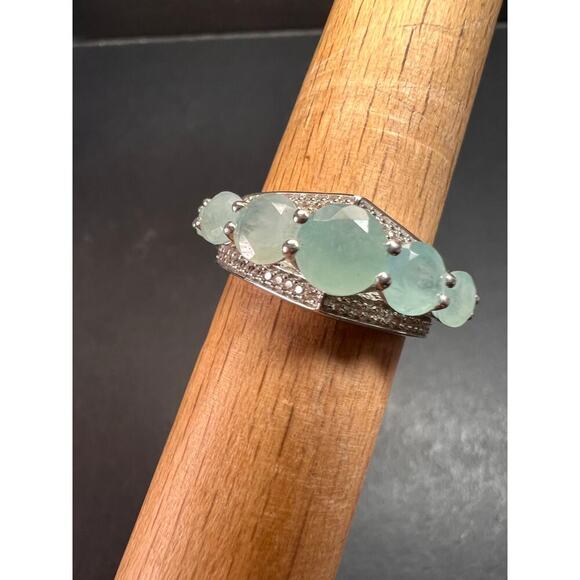 NEW Grandidierite and zircon sterling silver ring size 8 - Picture 16 of 16